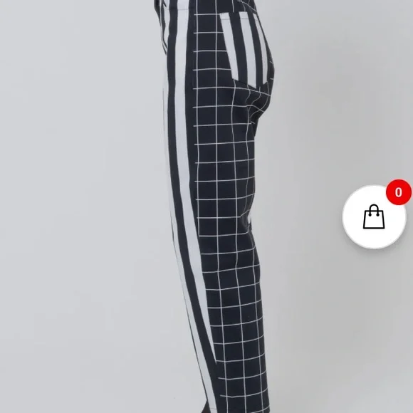 LAU Black White Patterned High Waisted Pants From Italy Designer-Made NWT - Picture 4 of 11